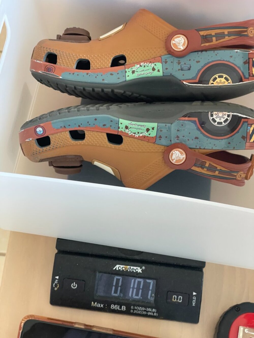 Entire Closet $5! Crocs Disney Pixar Cars Tow Mater Slip On Clog Sandals Sz 2 - Picture 9 of 9